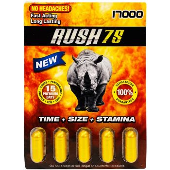 Rush 75 Gold 5 Pills Pack 17000 Male Enhancement Pill Gold
