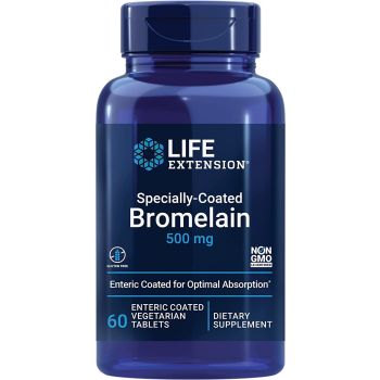 Specially-Coated Bromelain 500mg 60 Capsules Life Extension bottle