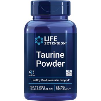 Taurine Powder 300G Healthy Cardiovascular Support Life Extension bottle