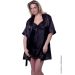 Vx Intimates 3028 Charmeuse Short Robe With Belt And Inside Tie Lingerie