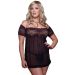 Dreamgirl 7990X Black Diva Off The Shoulder Babydoll