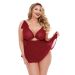 Ruby Shoulder Tie Babydoll Keyhole Front Matching Panty Curve P225