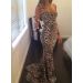 Sexy Strapless Sleeveless Leopard Print Dress For Women KF144