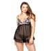 Pushup Floral Print Babydoll Matching G-string Curve P119