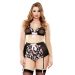 Retro High Floral Bralette High Waisted Gartered Panty Set Curve P140
