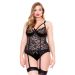 Lace Satin Bustier Detachable Garters Matching Panty Curve P172