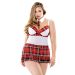 Teacher's Pet School Girl Set Tie Choker  Apron Dress Panty Curve P178