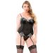 Anne Embroidered Corset G-string Set Curve P466
