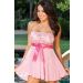 Shirley Hollywood Tie Front Stretch Lace & Mesh Babydoll 96273 O/S