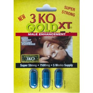3 KO Blue Gold XT Male Sexual Enhancer 2000mg Natural Herbal Extract One Pack by Prime Health Inc.