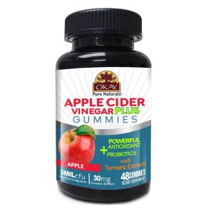 OKAY Apple Cider Vinegar Plus Gummies 48 Count Apple Flavor