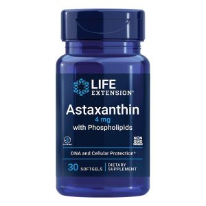 Astaxanthin with Phospholipids 4mg 30 Softgels Life Extension bottle