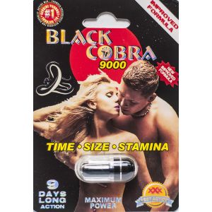 Black Cobra 9000 Maximum Power 9 Days Enahncement for Men 1 Pill 