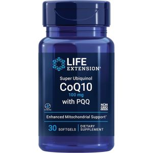 Super Ubiquinol CoQ10 100mg with PQQ 30 Softgels Life Extension bottle