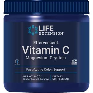 Effervescent Vitamin C Magnesium Crystals 180gr Life Extension bottle