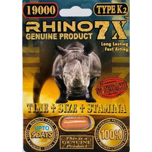 Rhino 7X 19000 Pill Type K2 Genuine Male Performance Enhancer