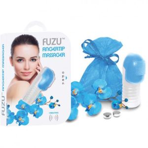 Fuzu Fingertip Massager Vibrating Blue 100% Silicone