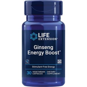 Ginseng Energy Boost Gluten Free 30 Veggie Caps Life Extension bottle