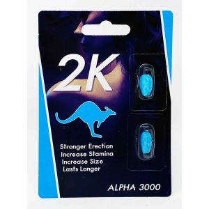 Kangaroo 2K Blue Alpha 3000 Male Enhancement 2 Pills Pack