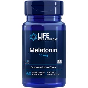 Melatonin 10mg 60 Veggie Caps Sleep Support Life Extension bottle