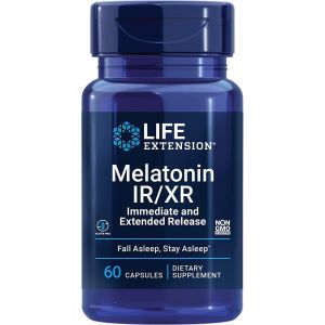 Melatonin IR/XR Restful Sleep Support 60 Caps Life Extension bottle