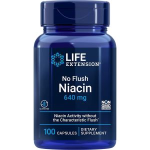 Metabolism Health No Flush Niacin 640mg 100 Caps Life Extension bottle