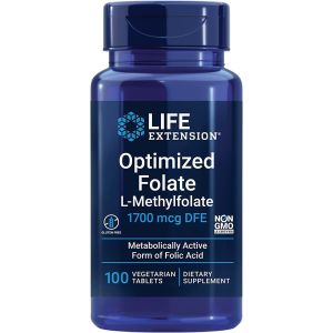 100 Tablets Optimized Folate L-Methylfolate 1700mcg DFE Life Extension bottle