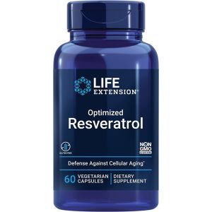 Gluten Free Optimized Resveratrol 60 Veggie Caps Life Extension bottle