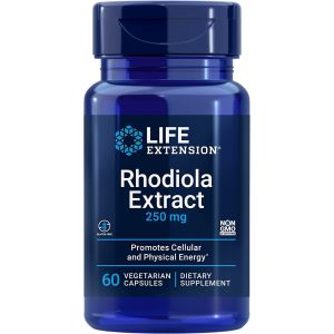 Rhodiola Extract 250mg 60 Energy Boost Vegetarian Caps Life Extension bottle