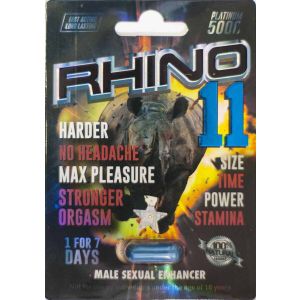 Rhino 11 Platinum 5000 Male Sexual Enhancer Pill 1 Capsule For 7 Days