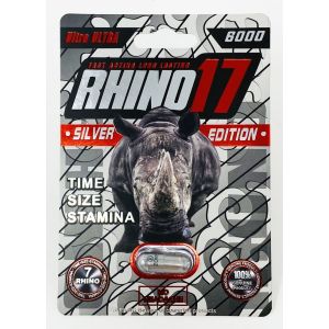 Rhino 17 Ultra 6000 Silver Pill Male Enhancement 
