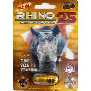 Rhino 25 Titanium 8000 Male Sexual Performance Enhancer 1 Pill 3D