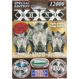 Rhino XXX 12000 Genuine Male Sexual Enhancer 1 Green Pill