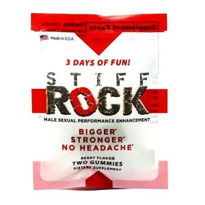 Stiff Rock male enhancement gummies for improved sexual performance, offering bigger and stronger erections without headaches.