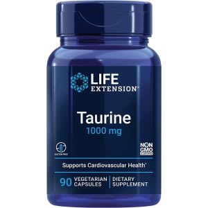 Cardiovascular Health Taurine 1000mg 90 Vegetarian Caps Life Extension bottle