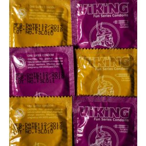 12 Viking Fun Series Ultra Quality Latex Condom Single Packs