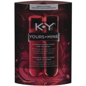 K-Y Brand Yours+Mine Couples Kissable Sensations Strawberry + Chocolate by Body Action Products