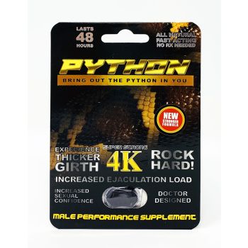 Python Black 4K Male Performance Supplement Pill