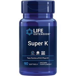 Super K 90 Softgels Bone Heart Arterial Health Support Life Extension bottle