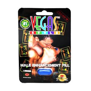 Front view of Vegas Style Male Enhancement Pill packaging showcasing product design
