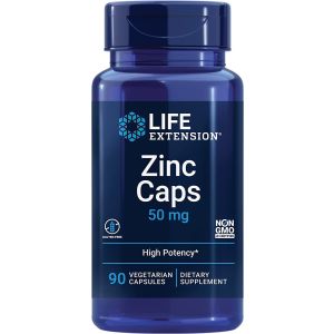 Immune Support Zinc Caps 50mg 90 Veggie Caps Life Extension bottle
