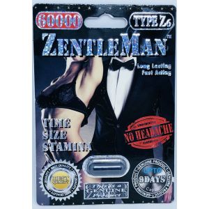 ZentleMan 60000 Pill Black Genuine Male Sexual Enhancer one